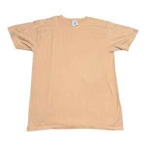 Vintage 90s Briazzi Light Orange Double Stitch Blank Shirt‎ Adult M/L